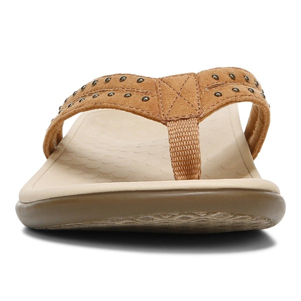 Vionic Sandals Ireland - Tasha Toe Post Sandal Brown - Womens Shoes On Sale | XLKQR-1692